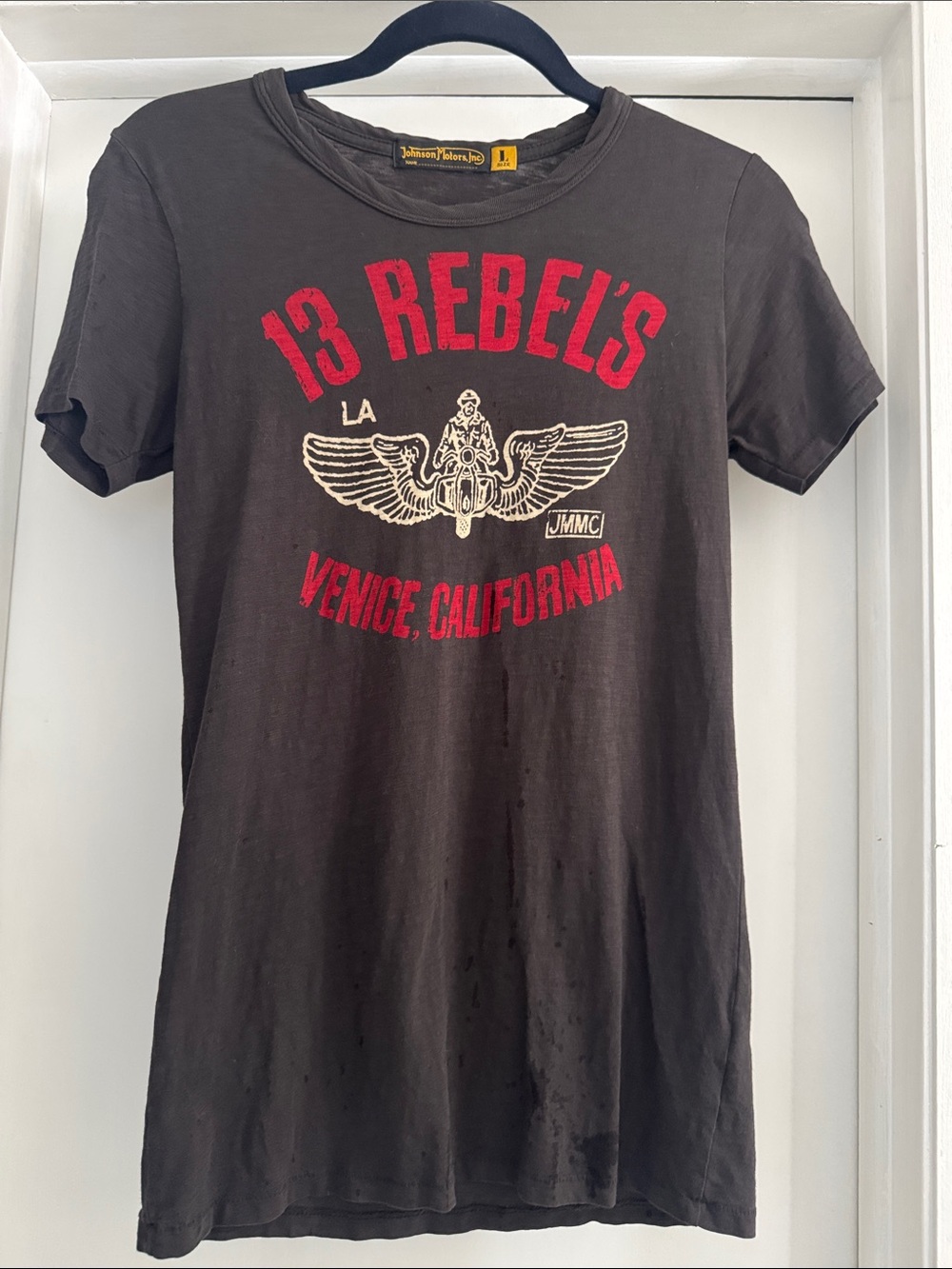 13 Rebels Venice, California Graphic Tee - Black with Red Print
